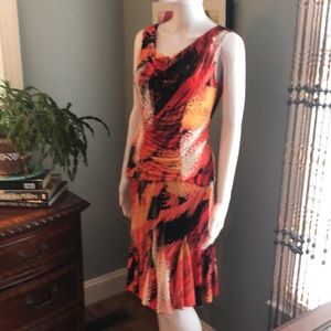 Frank Lyman 2 piece top & skirt red & orange